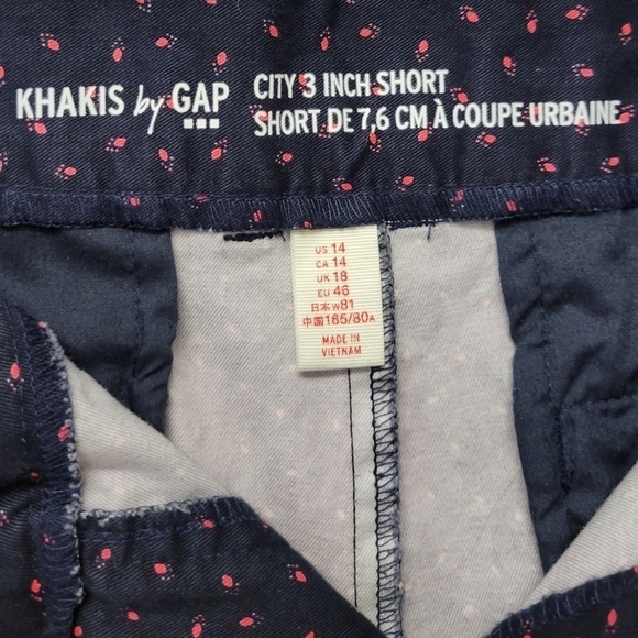 Gap Khakis City 3 inch shorts navy print 14 - Picture 5 of 9